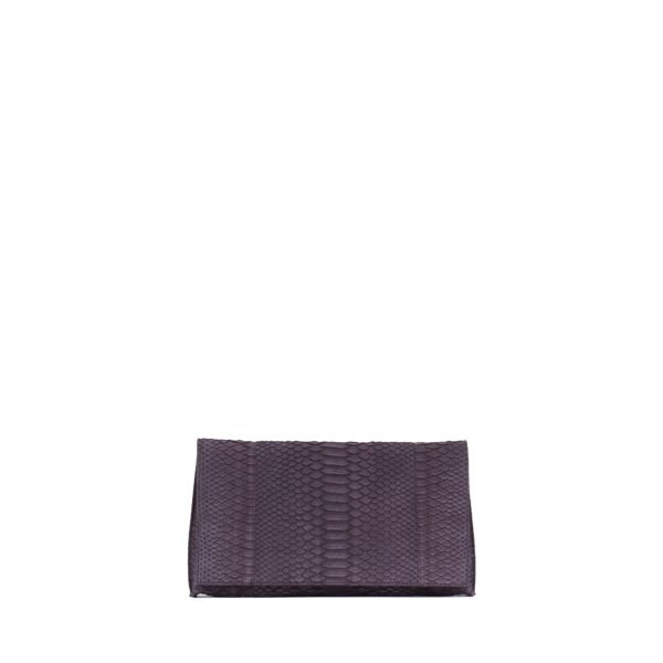 FOLDOVER CLUTCH PETROL SUEDED PYTHON