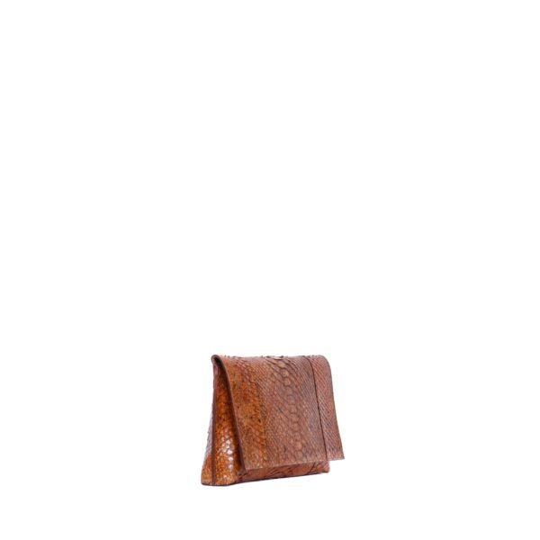 FOLDOVER CLUTCH STARDUST ORANGE PYTHON - Image 2