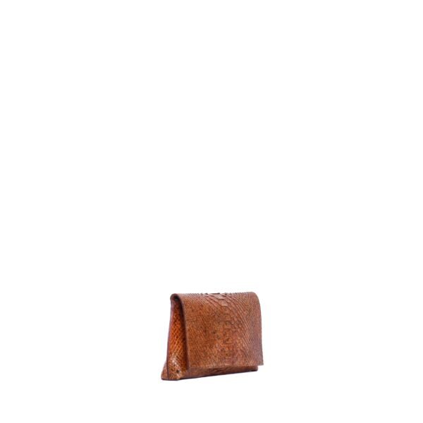 SMALL FOLDOVER CLUTCH STARDUST ORANGE PYTHON - Image 2