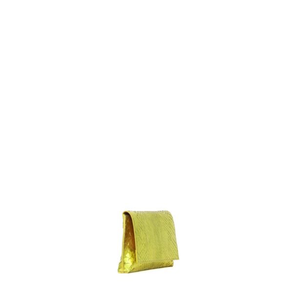 SMALL FOLDOVER CLUTCH YELLOW LAME PYTHON - Image 2