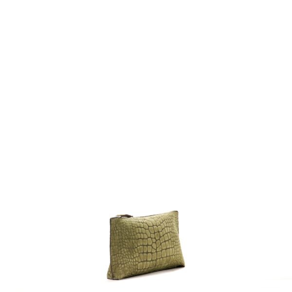 ESSENTIAL POUCH FIG SUEDED EMBOSSED CROC - Image 2